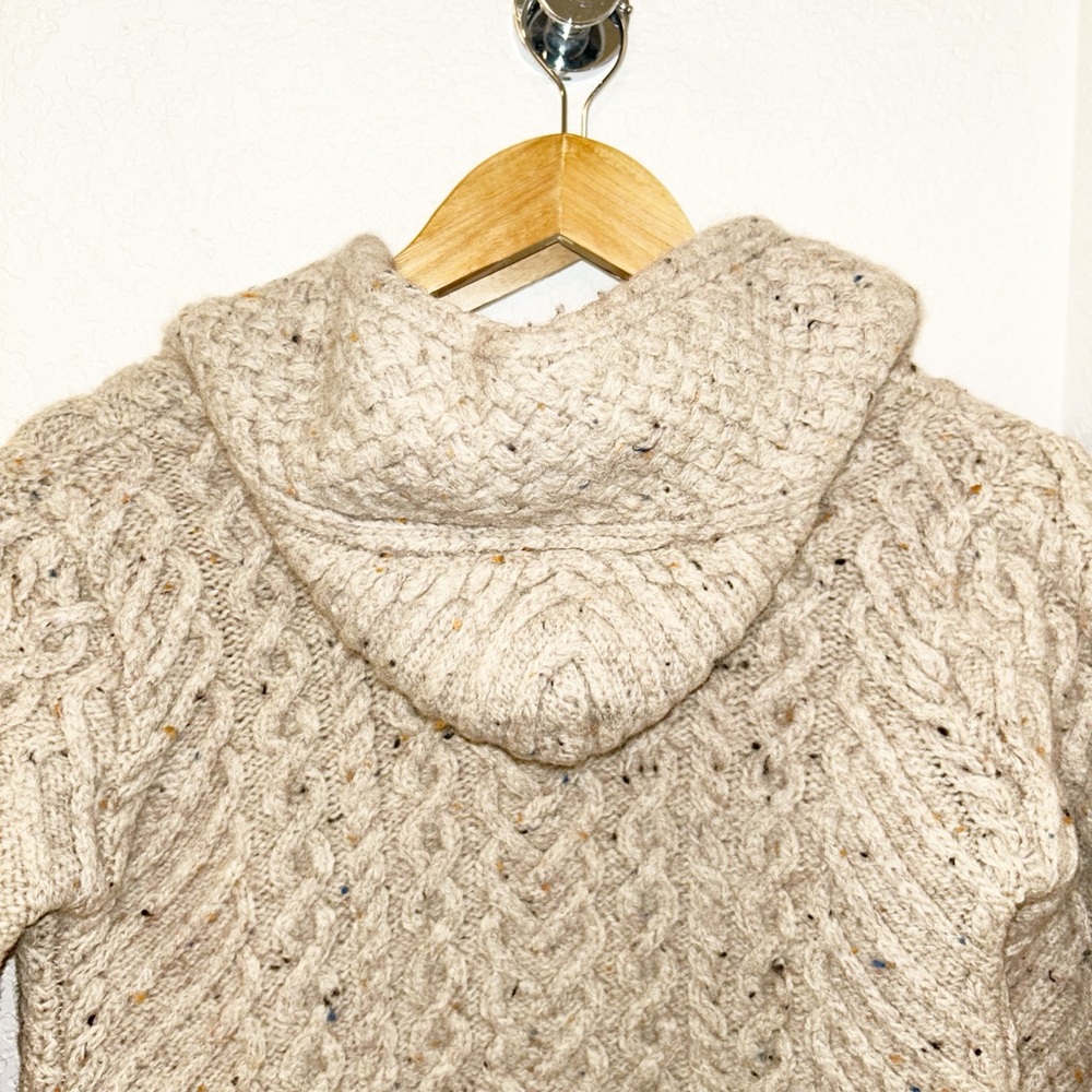 ARAN CRAFTS Aran Knit Coatigan with Celtic Knot Side Zip in Oatmeal SZ: Small - Picture 13 of 15